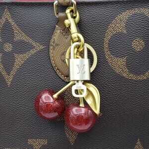 Authentic Louis Vuitton Lock & Key with Unbranded Apple Charm, Keychain